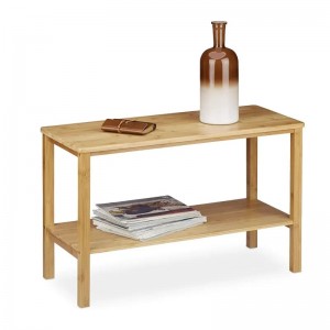 Гостиная натуральный коричневый прямоугольный журнальный столик бамбука с хранением